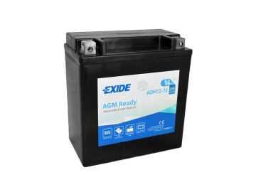 Motobatéria EXIDE BIKE AGM Ready AGM12-15, 12V, 14Ah, 215A