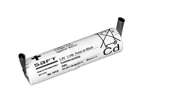 Batéria pre núdzové svetlá, osvetlenie SAFT 2,4V 1600mAh vysokoteplotné (2STVTCs), faston 4,8mm