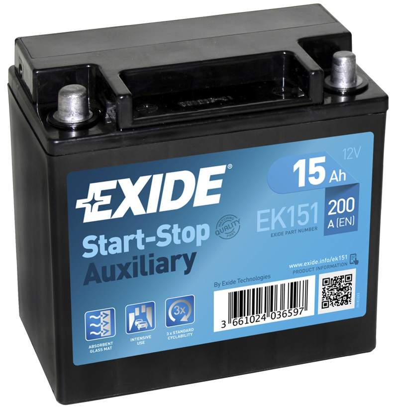 Exide Start-Stop 12V 15Ah 200A EK151