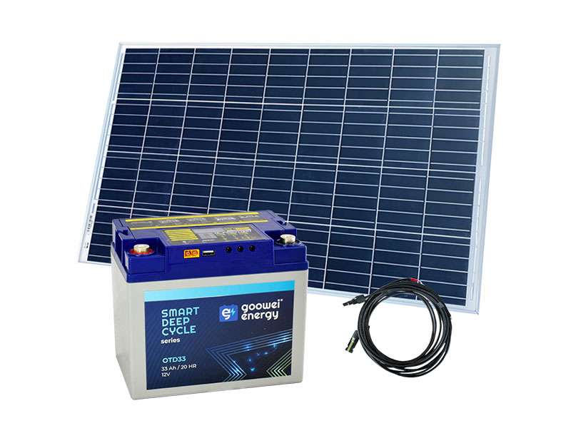Sada batéria GOOWEI ENERGY OTD33 (33Ah, 12V) a solárny panel Victron Energy 130Wp/12V