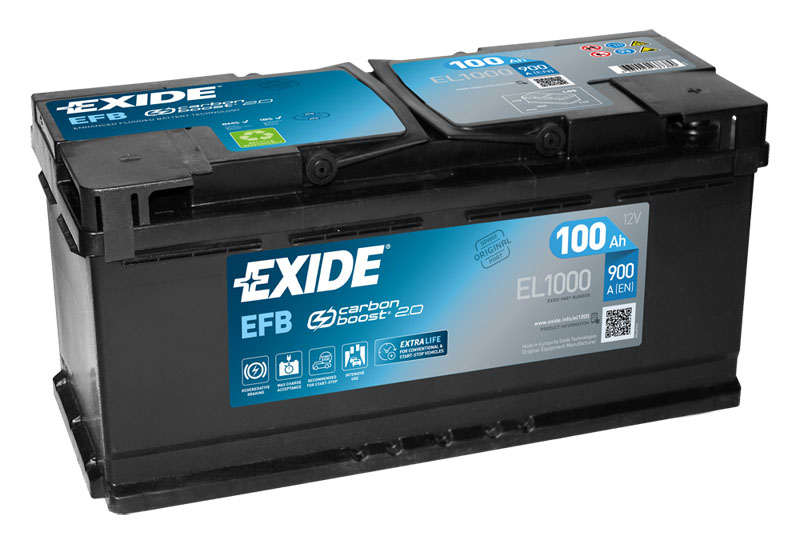 Exide Start-Stop EFB 12V 100Ah 900Ah EL1000