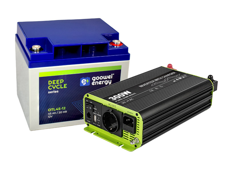 E-shop Záložný zdroj pre obehové čerpadlo-set meniča KOSUN (300W) a batérie GOOWEI ENERGY (45Ah)