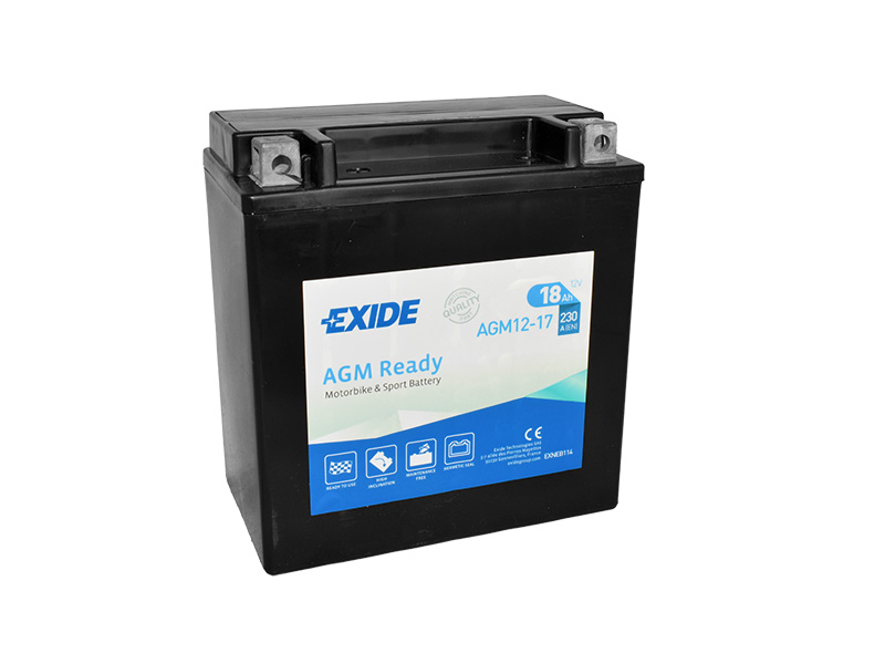 Motobatéria EXIDE BIKE AGM Ready AGM12-17, 12V, 18Ah, 230A