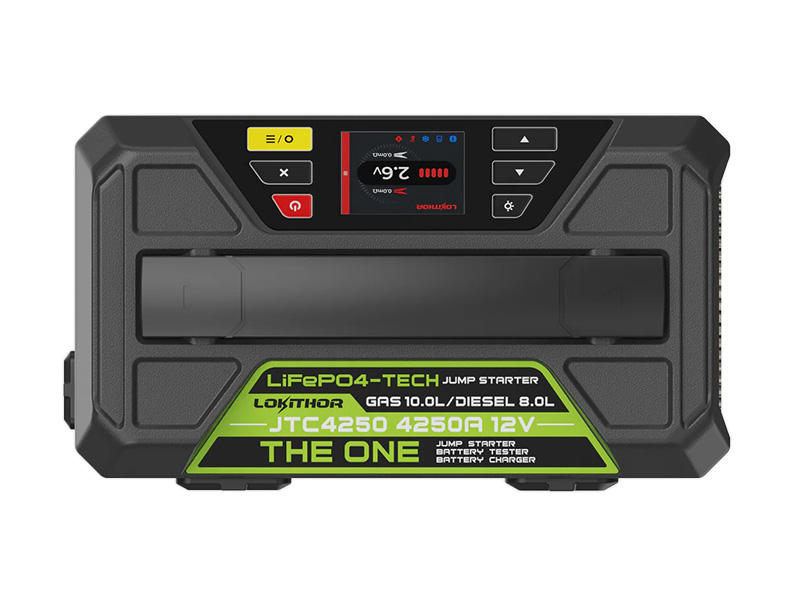 LOKITHOR Štartovací zdroj s nabíjačkou 6A a tester JTC4250 PRO, 12V, 4250A, 90Wh