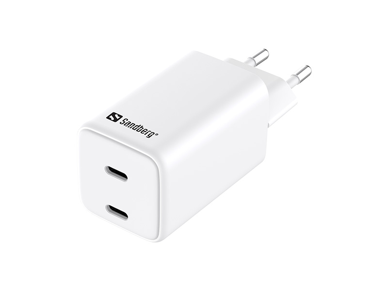 Sandberg Sieťová nabíjačka dual USB-C PD65W