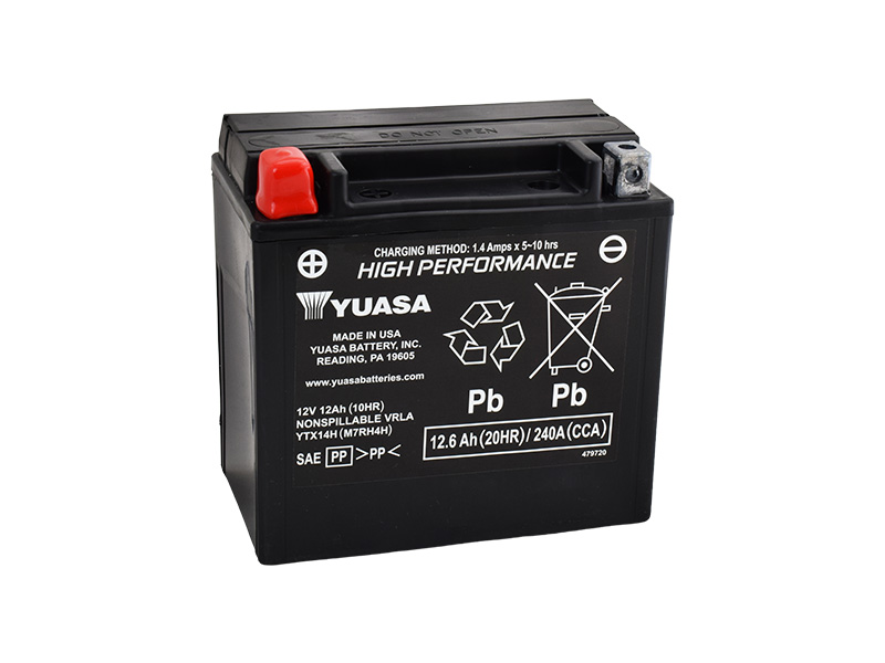 Motobatéria YUASA YTX14H (factory activated), 12V, 12Ah