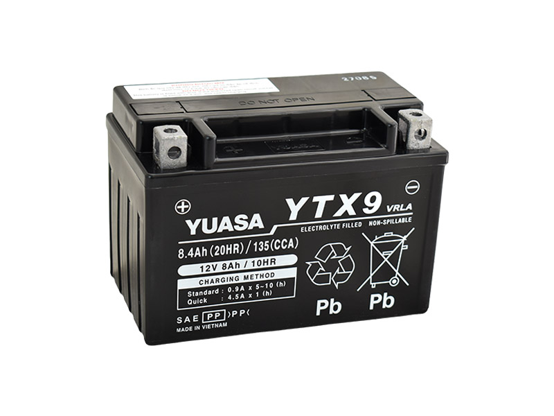 Motobatéria YUASA YTX9 (factory activated), 12V, 8Ah