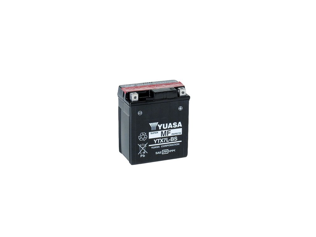 Motobaterie YUASA (originál) YTX7L-BS, 12V,  6Ah