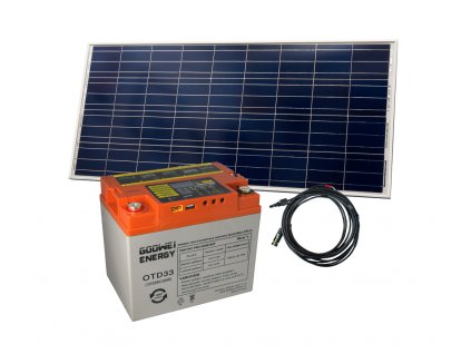 Set baterie GOOWEI ENERGY OTD33 (33Ah, 12V) a solární panel Victron Energy 130Wp/12V