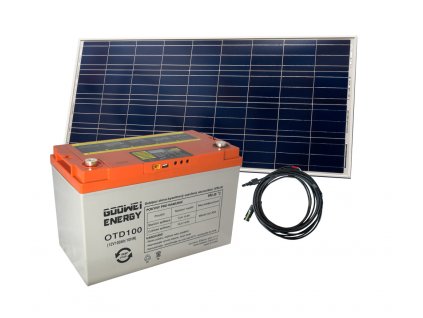 Set baterie GOOWEI ENERGY OTD100 (100Ah, 12V) a solární panel Victron Energy 130Wp/12V