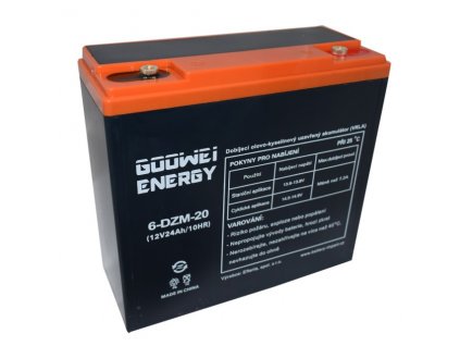 Trakční (GEL) baterie GOOWEI ENERGY 6-DZM-20, 24Ah, 12V