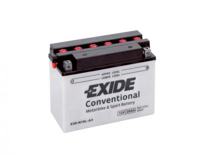 Motobaterie EXIDE BIKE Conventional E50-N18L-A3, 12V, 20Ah, 260A