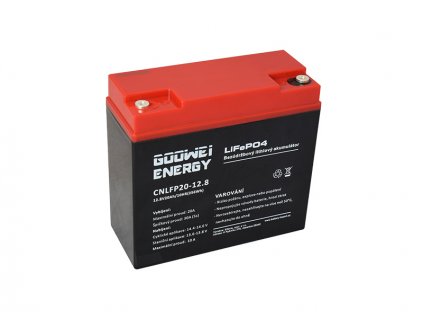 GOOWEI ENERGY trakční baterie (LiFePO4) CNLFP20-12.8, 20Ah, 12.8V
