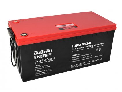GOOWEI ENERGY trakční baterie (LiFePO4) CNLFP100-25.6, 100Ah, 25.6V