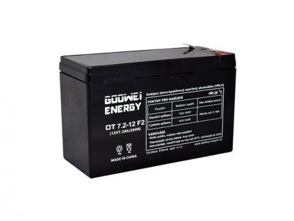 Staniční (záložní) baterie GOOWEI ENERGY OT7.2-12 F2, 7.2Ah, 12V ( VRLA )