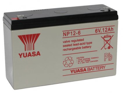 Staniční (záložní) baterie YUASA NP12-6,  12Ah, 6V