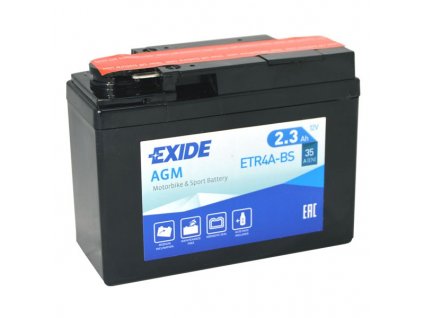 Motobaterie EXIDE ETR4A-BS, 12V, 2.3Ah, 35A