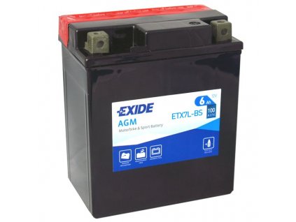 Motobaterie EXIDE ETX7L-BS, 12V, 6Ah, 100A