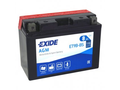 Motobaterie EXIDE ET9B-BS, 12V, 8Ah, 110A