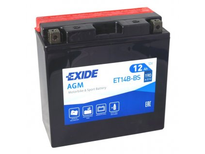 Motobaterie EXIDE ET14B-BS, 12V, 12Ah, 190A