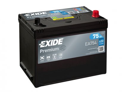 Autobaterie EXIDE Premium 75Ah, 630A, 12V, EA754