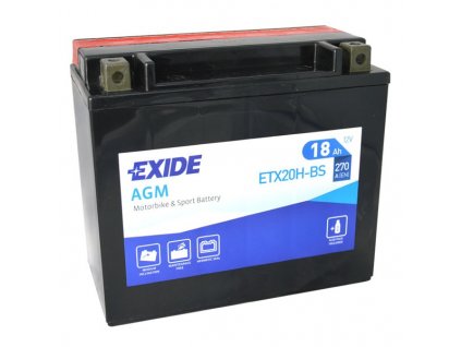 Motobaterie EXIDE ETX20H-BS, 12V, 18Ah, 270A