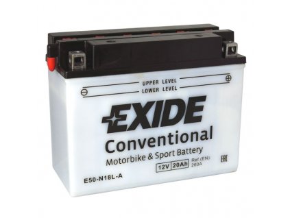 Motobaterie EXIDE BIKE Conventional 20Ah, 12V, E50-N18L-A
