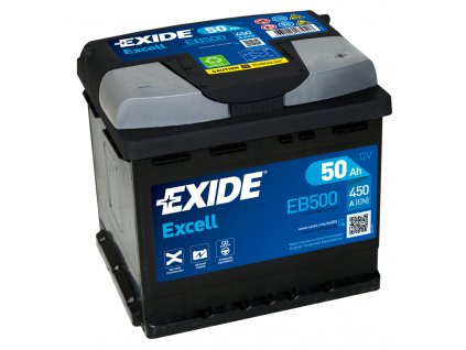 Autobaterie EXIDE Excell 50Ah, 450A, 12V, EB500