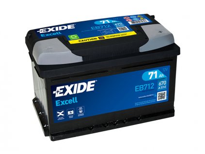 Autobaterie EXIDE Excell 71Ah, 670A, 12V, EB712