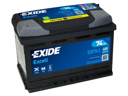 Autobaterie EXIDE Excell 74Ah, 680A, 12V, EB741