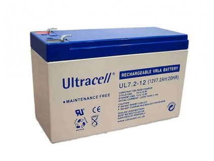 Ultracell UL7.2-12F2 (12V - 7,2Ah), VRLA-AGM záložní baterie