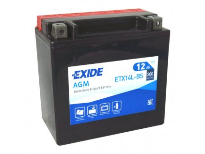 Motobaterie EXIDE ETX14L-BS, 12V, 12Ah