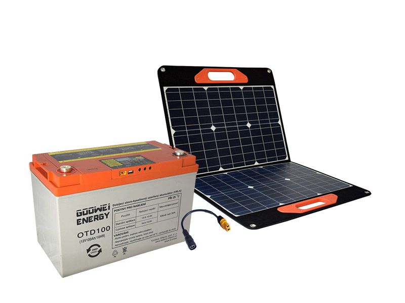 GOOWEI ENERGY set baterie OTD100 (100Ah, 12V) a přenosného solárního ...