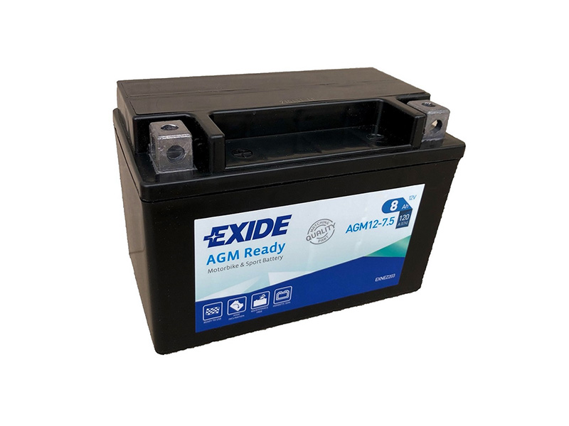 Levně Motobaterie EXIDE BIKE AGM Ready 8Ah, 12V, AGM12-7.5 (YTX9-BS)