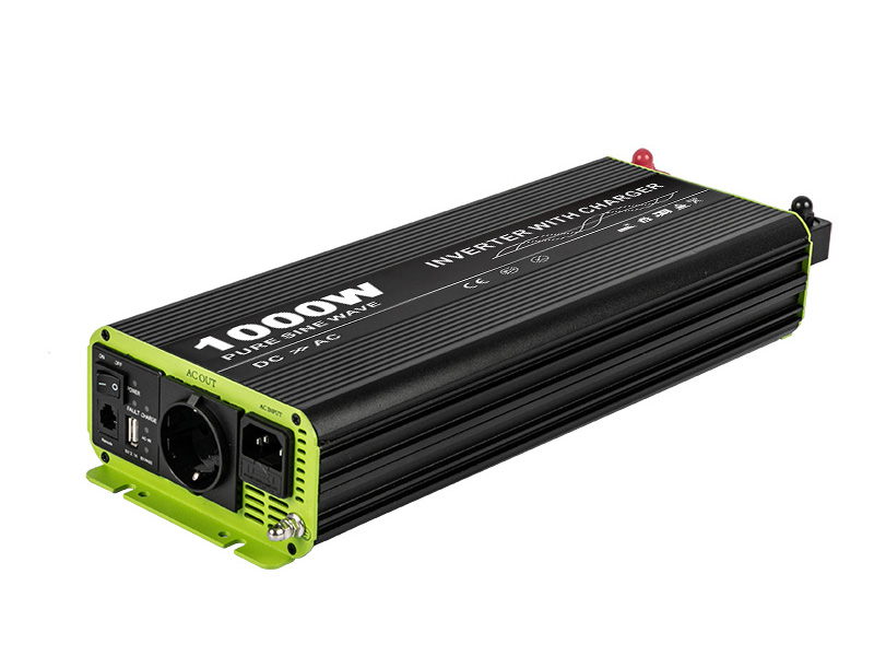 Kosun Měnič napětí výkon 1000W čistý sinus UPS DC12V/AC230V USB černo-zelený KOS1000-12