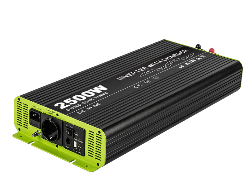Levně Kosun Měnič napětí výkon 2500W čistý sinus UPS DC24V/AC230V USB černo-zelený KOS2500-24