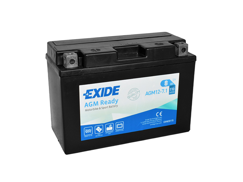 Levně Motobaterie EXIDE BIKE AGM Ready AGM12-7.1, 12V, 8Ah, 110A