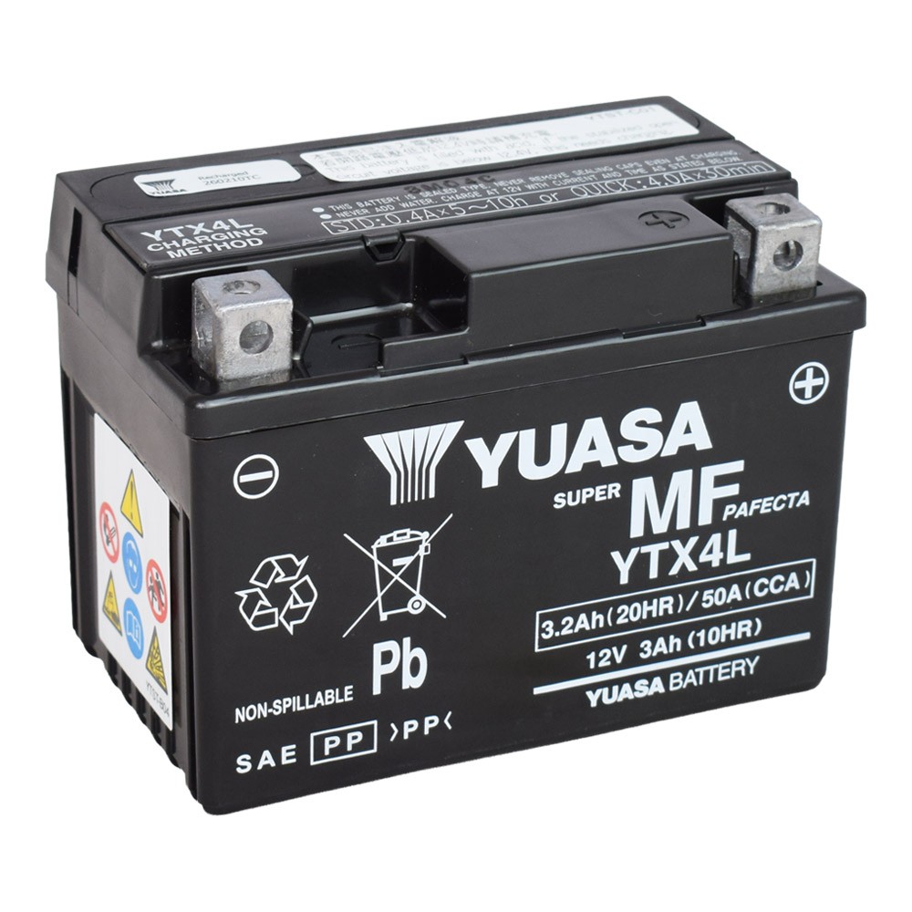 Motobaterie YUASA YTX4L (factory activated), 12V, 3Ah