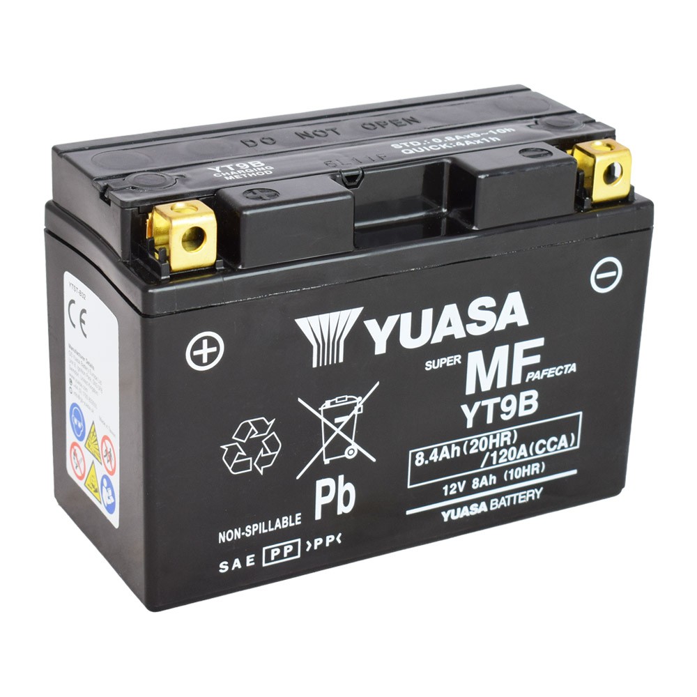 Motobaterie YUASA YT9B (factory activated), 12V, 8Ah