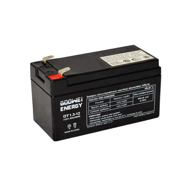 Staniční (záložní) baterie GOOWEI ENERGY OT1.3-12, 1.3Ah,12V ( VRLA ) Staniční (záložní) baterie GOOWEI ENERGY OT1.3-12, 1.3Ah,12V ( VRLA )