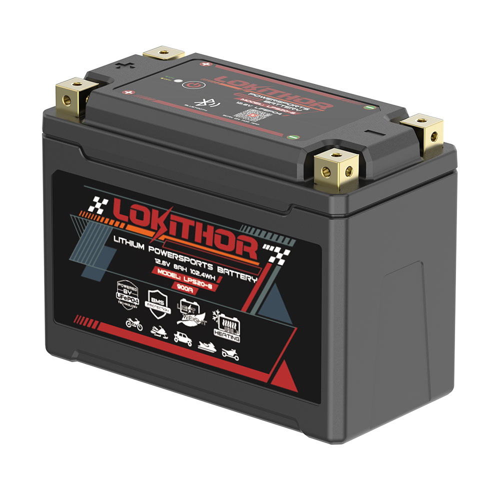 Motobaterie LOKITHOR LPS20-8, 12.8V, 8Ah, 900A, lithium (LiFePo4)