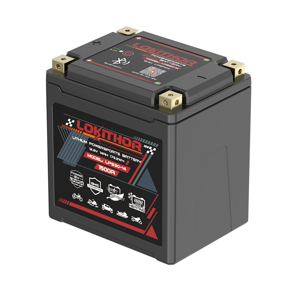 Motobaterie LOKITHOR LPS30-14, 12.8V, 14Ah, 1500A, lithium (LiFePo4)