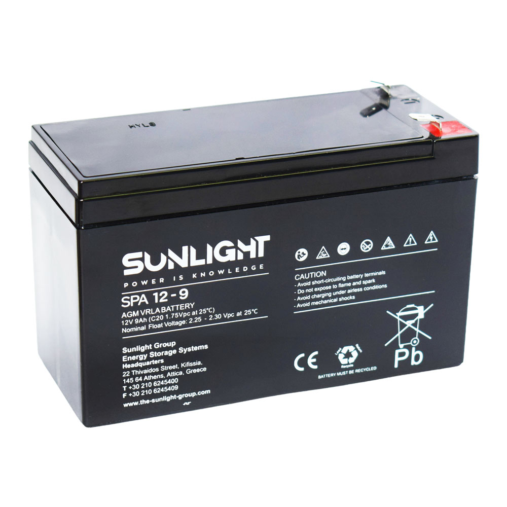 Záložní baterie Sunlight SPA 12-9 F2, 12V, 9Ah