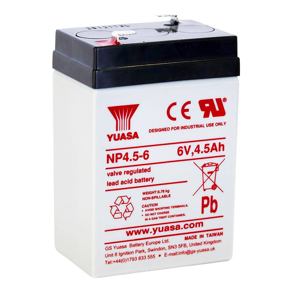 Staniční (záložní) baterie YUASA NP4.5-6, 4.5Ah, 6V