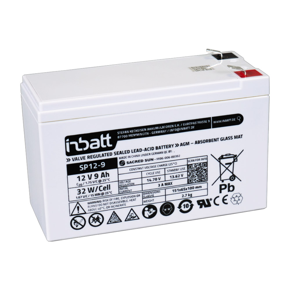 Záložní baterie INBATT SP12-9, 12V, 8.1Ah