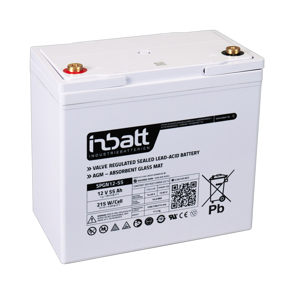Záložní baterie INBATT SPGN12-55, 12V, 55Ah