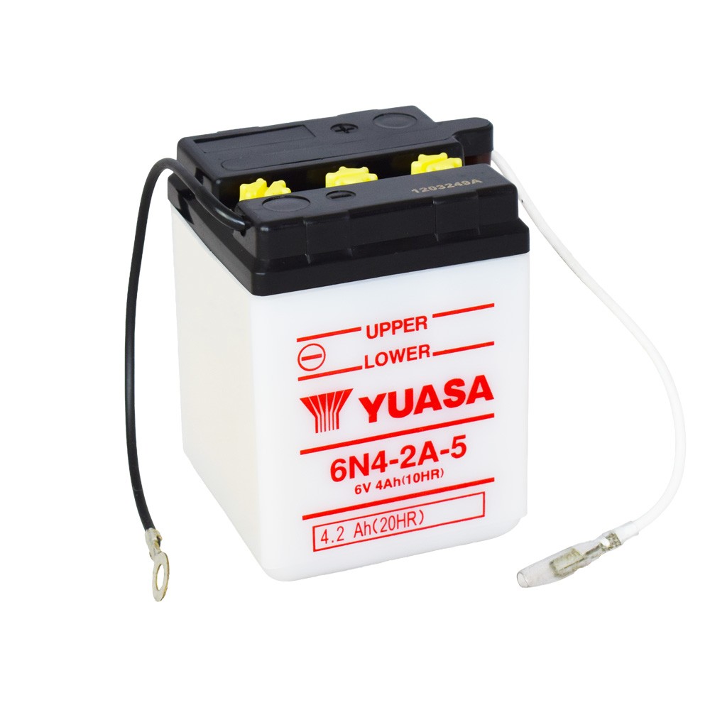 Motobaterie YUASA (originál) 6N4-2A-5, 6V, 4Ah