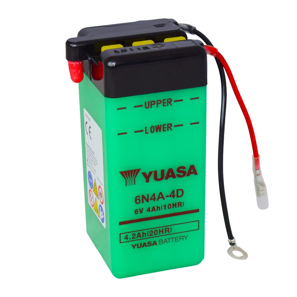 Motobaterie YUASA (originál) 6N4A-4D, 6V, 4Ah