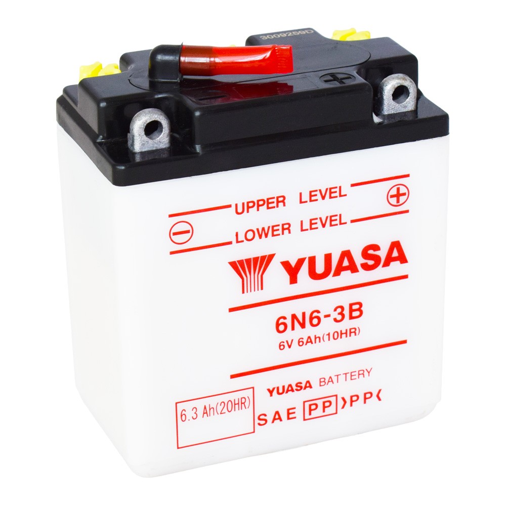 Motobaterie YUASA (originál) 6N6-3B, 6V, 6Ah