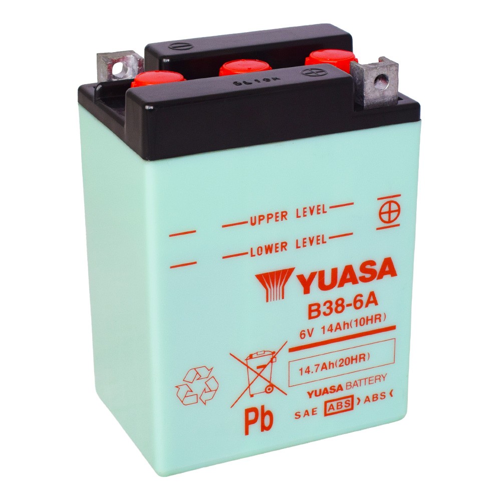 Motobaterie YUASA (originál) B38-6A, 6V, 13Ah